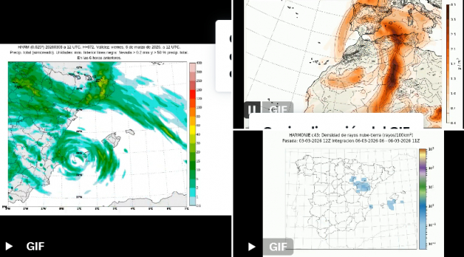 El jueves tendremos lluvias acompañadas de barro quizás localmente fuertes en Pitiusas y con alguna tormenta