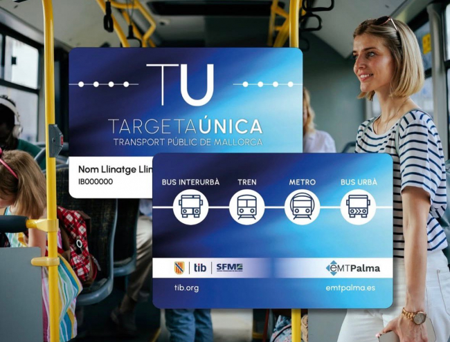 Los ciudadanos de Menorca, Eivissa y Formentera podrán solicitar la Tarjeta Única del transporte público de Mallorca a partir de la próxima semana