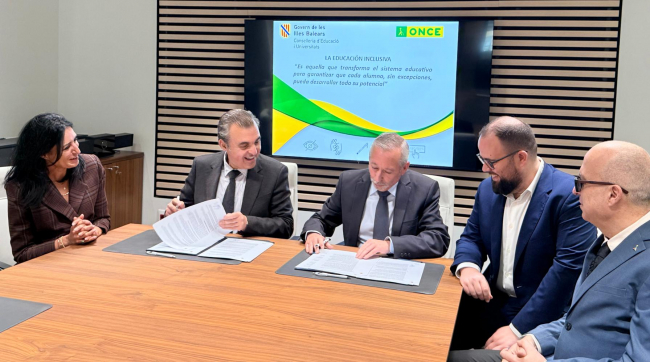 Educació renueva el convenio con la ONCE para reforzar la atención al alumnado con discapacidad visual en las Illes Balears
