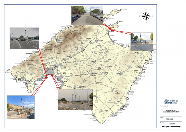El Consell de Mallorca adjudica la instalación de 5 cámaras de control y vigilancia en los puertos de Palma y Alcudia, y 205 en el resto de la red vial