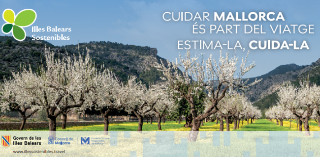 Campaña de concienciación en el aeropuerto de Palma con el mensaje: Cuidar Mallorca es parte del viaje. Disfrútala, cuídala