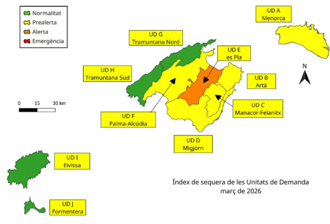 Las reservas hídricas de las Illes Balears se sitúan en el 54% en marzo