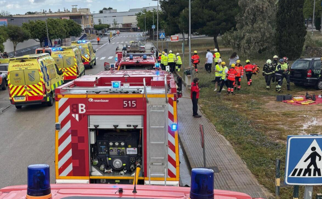 Simulacro de Bomberos de Mallorca probando su capacidad de reacción ante una emergencia de gran complejidad
