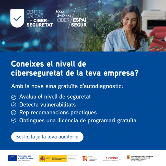 Las empresas baleares ya pueden solicitar su auditoría de ciberseguridad gratuita en la web del Centre Balear de Ciberseguretat