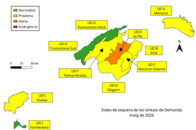 Las reservas hídricas de las Illes Balears se sitúan en el 47% durante el mes de mayo