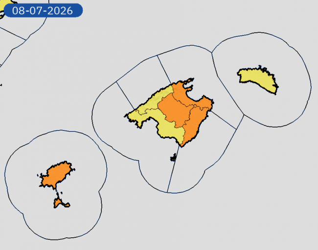 Nivel máximo de aviso: naranja este miércoles y jueves, pudiendo llegar hasta los 41º