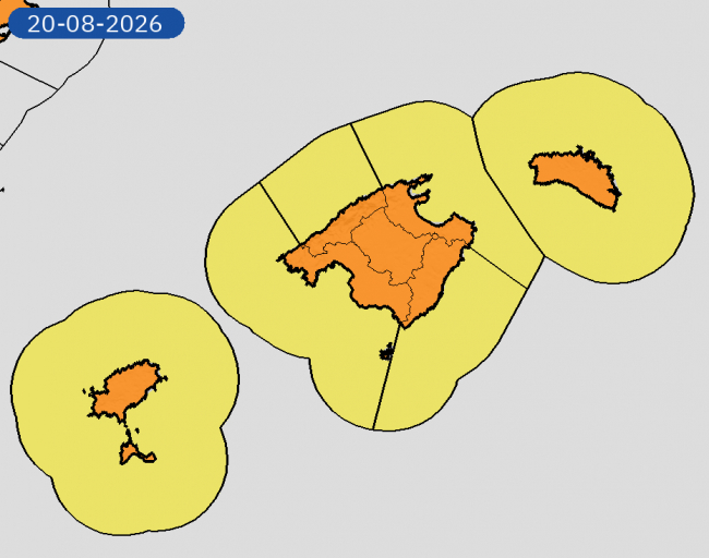 Hoy y mañana alerta naranja por tormentas y rachas fuertes o muy fuertes además de rissagas