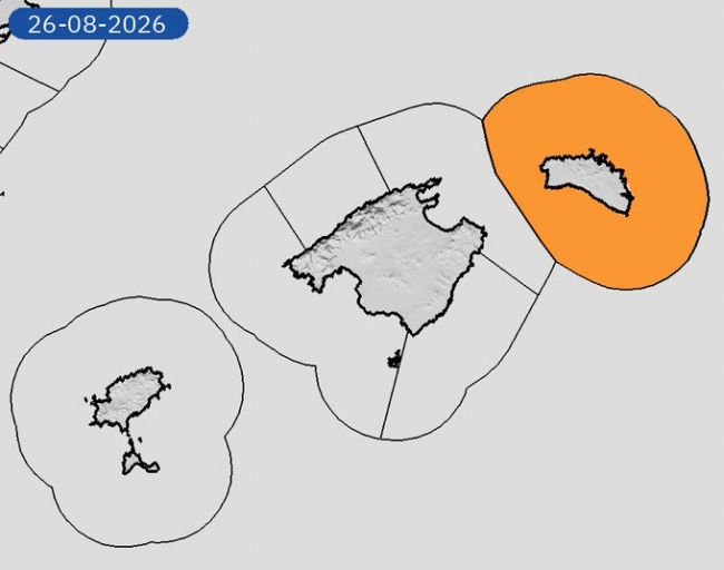 Alerta naranja por rissaga este miércoles