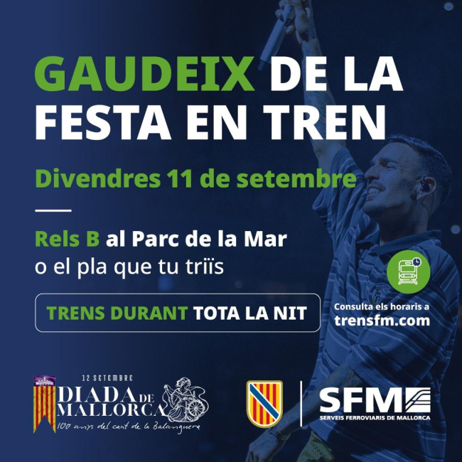 SFM ofrecerá servicio especial de tren durante la noche del viernes con motivo del concierto de Rels B en Palma