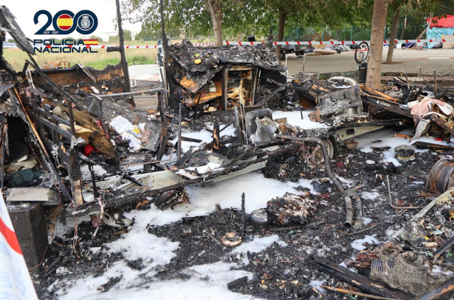 La Policía Nacional detiene a un varón por incendiar varias autocaravanas