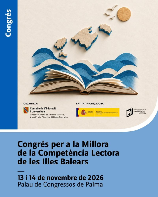 300 docentes de las Illes Balears se reunirán en un congreso dedicado a la mejora de la competencia lectora