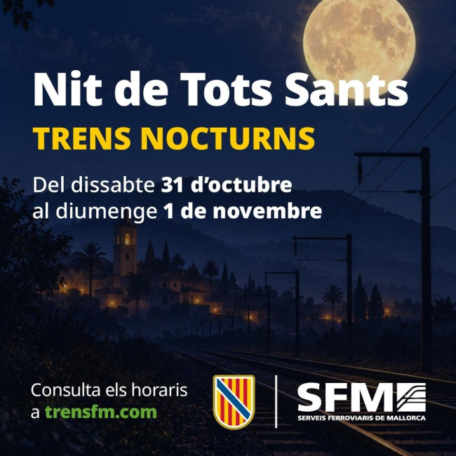 SFM habilita trenes nocturnos la víspera de Todos los Santos